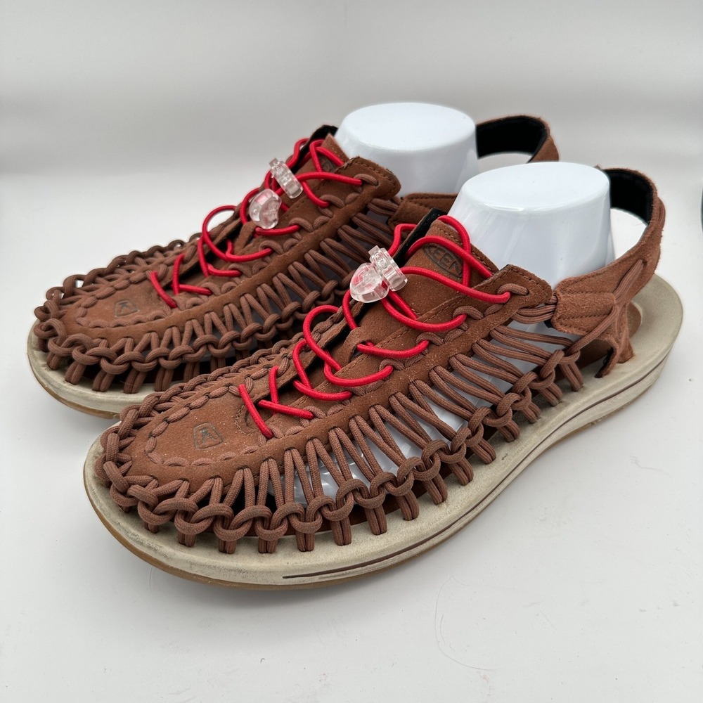 Keen‎ Uneek Paracord Sandals Mens 12M Brown Red Bungee Hiking Gorpcore Outdoors
